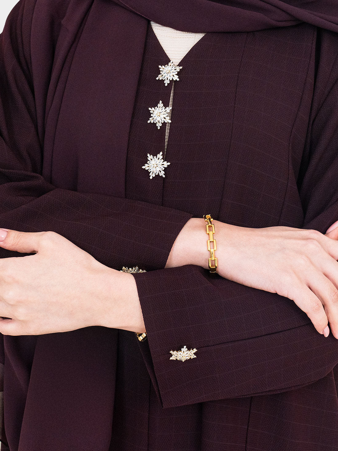 Burgundy Star Abaya